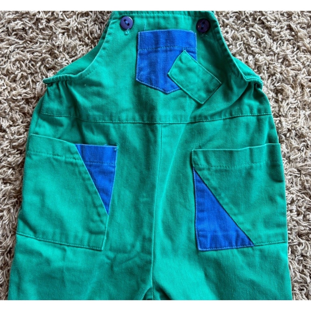 2 Vintage Baby Boy Train Romper Outfit & Health-Tex Overalls 12-18 Months - Picture 6 of 11